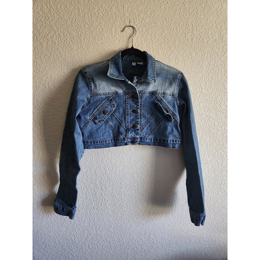 Y2K Younique Women's Cropped Denim Jacket -Lg